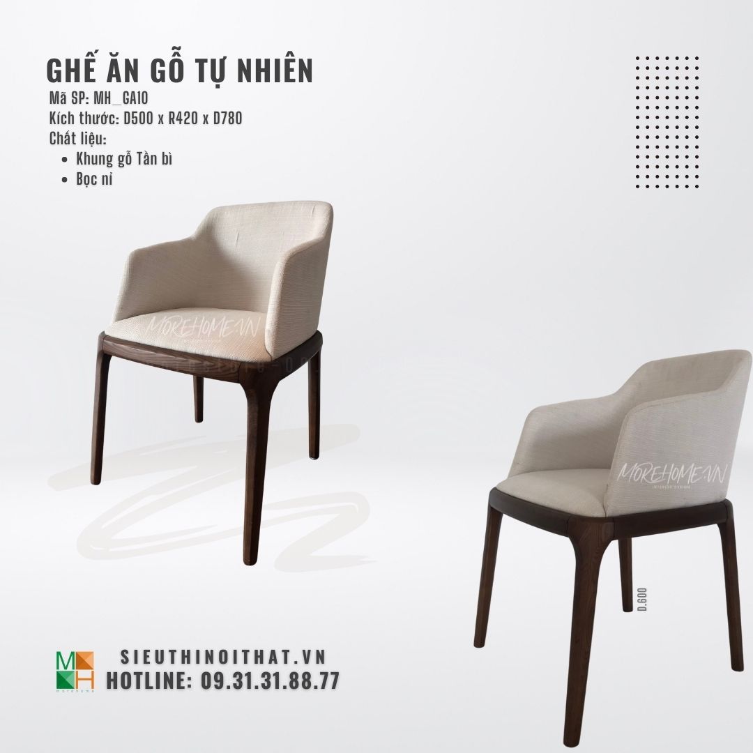  Ghế ăn gỗ tự nhiên MH - GA10